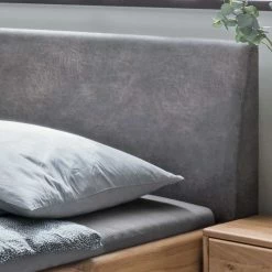 Wildeiche Bett Mit Recyclingleder Kopfteil - Fogros -Massivholzbetten Shop wildeiche bett mit recyclingleder kopfteil in anthrazit fogros 04
