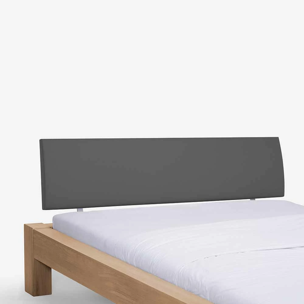 Wildeiche Bett Elemts Mit Polster-Kopfteil Grau - Image 5