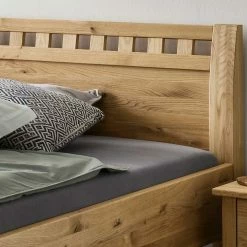 Wildeiche Bettgestell & Nachtkonsolen - Parco (dreiteilig) -Massivholzbetten Shop wildeiche bettgestell nachtkonsolen in modernem design parco 03