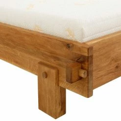 Wildeiche Designbett Massiv - Clarina -Massivholzbetten Shop wildeiche designbett massiv in zwei breiten online kaufen clarina 05