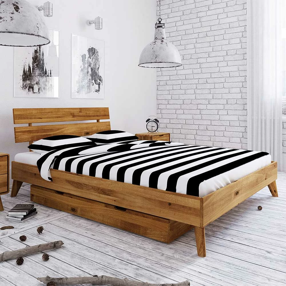 Wildeiche Einzelbett Gestell Mit Stauraum - Eavy 2 Wildeiche Einzelbett Gestell Mit Stauraum - Eavy - Image 2