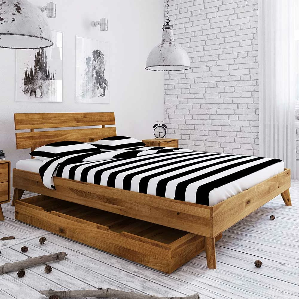 Wildeiche Einzelbett Gestell Mit Stauraum - Eavy 3 Wildeiche Einzelbett Gestell Mit Stauraum - Eavy - Image 3