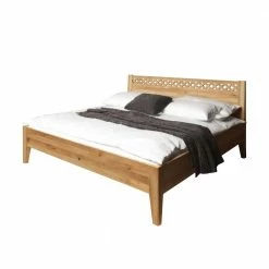 Wildeiche Holzbett Masdamos Massiv Geölt