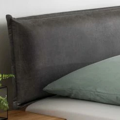 Wildeiche Holzbett Mit Stauraum - Zennian -Massivholzbetten Shop wildeiche holzbett mit stauraum polsterkopfteil in anthrazit zennian 03