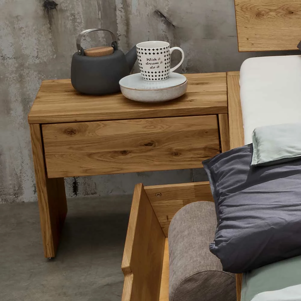 Wildeiche Schubkastenbett & Nachtkommoden - Aryvano (dreiteilig) Wildeiche Schubkastenbett & Nachtkommoden - Aryvano (dreiteilig) -Massivholzbetten Shop wildeiche schubkastenbett nachtkommoden in modernem design aryvano 05