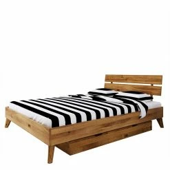 Wildeiche Singlebett In Unterlänge 190 Cm - Eavy