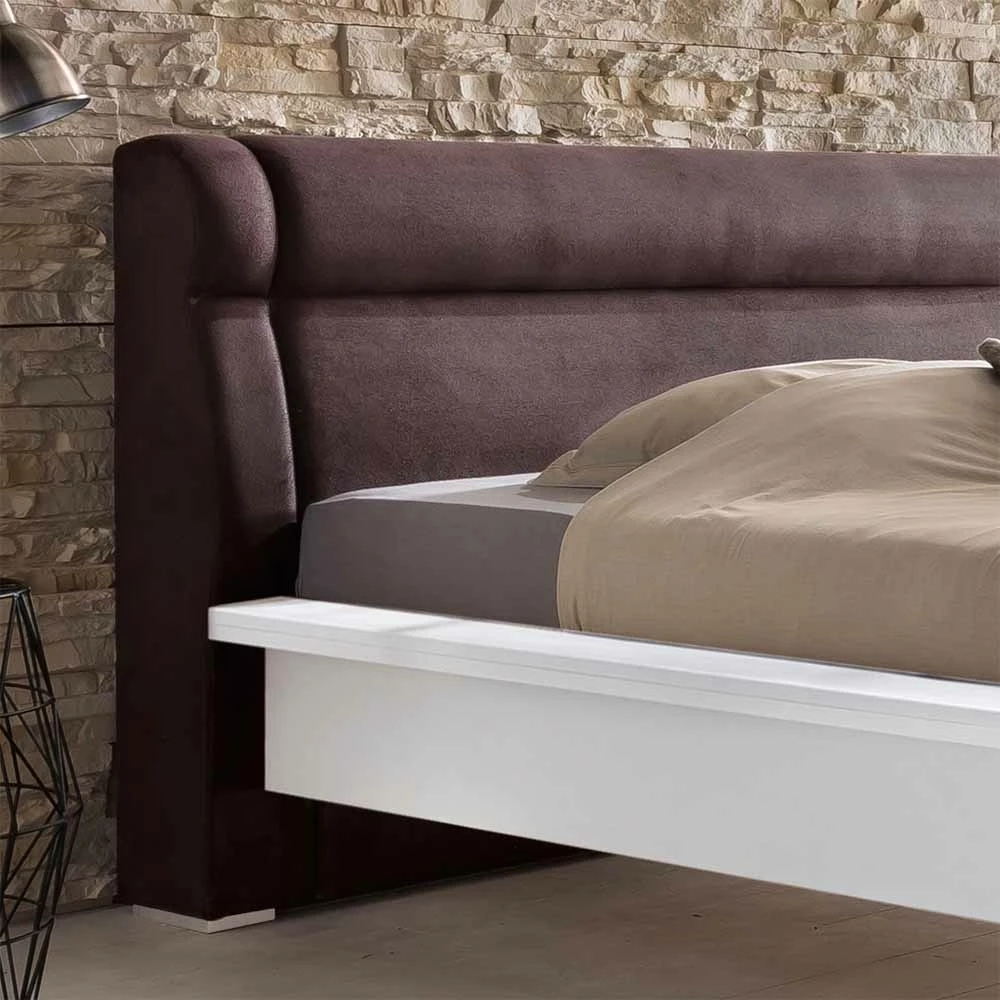 Zweifarbiges Doppelbett Klever In Weiß Und Braun - Image 3